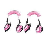 DECORNIJIA 2PCS Anti-Lost Wristband with Locking Rotating Head Pink Safety Traction Strap for Comfortable Anti-Wrist Band Preventing Loss in Crowded Places