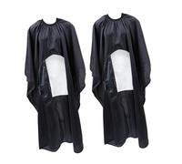 DECORNIJIA 2pcs Barber Hair Cutting Capes with Clear Viewing Window Adjustable Snap Closure Lightweight Anti-Static Salon Capes for Adults and Hair Coloring Perming