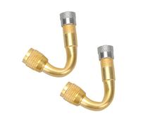 DECORNIJIA 2pcs Bend Valve Stem Extender Copper Tire Valve Extension Adapter for Cars Motorcycles Rvs Easy Installation Accessory for Inflating Dual Tires