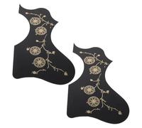 DECORNIJIA 2pcs Black Acoustic Guitar Pickguard Self Adhesive Scratch Plate for Cutaway Folk Guitar Anti-scratch Backplate Protection Sticker for Bass and Ukulele