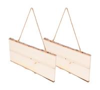 DECORNIJIA 2pcs Blank Rectangle Wooden Signs Rope, Unfinished Wood Hanging Plaque for DIY Crafts, Home Door Wall Art Decoration, 14x25x1cm