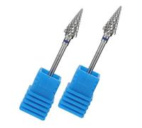 DECORNIJIA 2pcs Blue M Umbrella-shaped Tungsten Carbide Nail Drill Bits for Manicure Pedicure Cuticle File Tools for Gel Nail Polishing and Dead Skin Removal Professional Grinding Heads