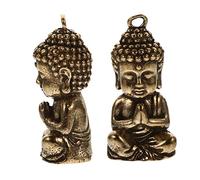 DECORNIJIA 2pcs Buddha Ornament Charms Brass Craft Charm for Jewelry Making Tabletop Buddha Jewelry Pendant