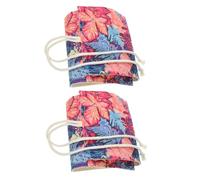 DECORNIJIA 2pcs Canvas Paint Brush Holder Roll-Up Pencil Organizer with 48 Slots, Colorful Maple Leaf Design, Travel Sketching Craft Storage Pouch for Watercolor and Acrylic Brushes