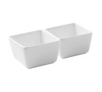 DECORNIJIA 2pcs Ceramic Square Sugar Cube Bowls High Temperature Resistant Sauce Dipping Cups for Kitchen Condiments Party Snacks and Appetizers Home Restaurant Use