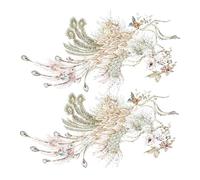 DECORNIJIA 2Pcs Chinese Style Bird Animal Embroidery Patch Sew Applique for DIY Clothes Pillows Curtains Skin-Friendly Unique Peacock Design for Fashion Crafts