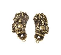 DECORNIJIA 2Pcs Chinese Style Keychain Charm Pendant for Keyring Backpack Handbag Decoration Traditional Lucky Money Biting Animal Ornaments for Culture Lovers