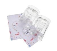 DECORNIJIA 2pcs Clear Silicone Nail Stamp for French Tip DIY Manicure Soft Transparent Jelly Stamper with Easy Alignment Lightweight Portable Nail Art Tool for Home and Salon Use