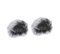 DECORNIJIA 2pcs Clip-on Microphone Cover Windproof Plush Mic Protective Cover Noise Reduction Accessory for Recording and Broadcasting Use