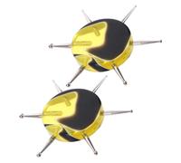 DECORNIJIA 2pcs Dotting Pen Tool for Nail Art and Manicure Acrylic Handle Nail Dot Pen for Fine Detailing and Dot Painting Black and Yellow