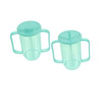 DECORNIJIA 2pcs Ergonomic Spill Adult Sippy Cup for Elderly with Non Slip Grip Advanced Choke Straw Leak Resistant Drinking Cup for Disabled Patients and Bedridden Care