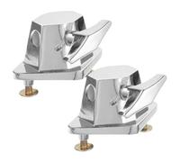 DECORNIJIA 2pcs Floor Tom Leg Clamp Silver Plated Iron Drum Set Mount Brackets Adjustable Percussion Instrument Base Accessories for Tom Drum Kit