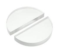 DECORNIJIA 2pcs Half-round Glass Convex Lenses Optical Physics Teaching Equipment Science Education Experiment Accessories for School Laboratory
