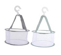 DECORNIJIA 2pcs Hanging Drying Net Makeup Sponge Puff Basket Grey and Matcha Colours Mesh Storage for Cosmetic Brushes and Beauty Tools Bathroom Dryer Rack