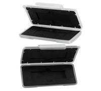 DECORNIJIA 2pcs Hard Drive Storage Box Protective Carrying Case Shockproof PP Material Portable Hard Disk Organizer for Ssds Gray White