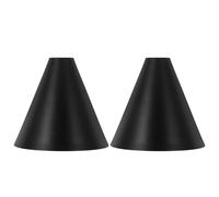 DECORNIJIA 2pcs Industrial Iron Cone Lamp Shade Hollow Metal Bulb Guard 10mm Aperture Vintage Pendant Table Lamp Shade Decorative Ceiling Light Holder for Indoor Use