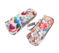 DECORNIJIA 2pcs Insulated Bottle Cooler Bag with Leakproof Zipper Closure Portable Thermal Feeding Bottle Pouch with Cute Heart Daisy Print Travel Daycare Nursing Tote with Strap Attachment