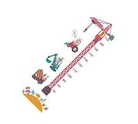DECORNIJIA 2pcs Kids Height Sticker Wall Decals with Tower Crane Design for Bedroom Or Bathroom, PVC Material with Height Scale and Freely Arranged Cartoon Growth Chart
