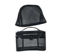 DECORNIJIA 2Pcs Large Capacity Mesh Toiletry Bags for Women Portable Travel Cosmetic Organizer Lightweight Makeup Handbags for Home and Travel Use Zippered Design for Easy Access