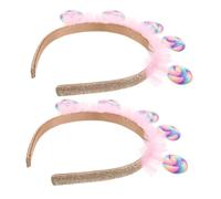 DECORNIJIA 2pcs Lollipop Headbands for Hair Band Cute Hair Hoop Birthday Party Accessories Comfortable Princess Hairpieces
