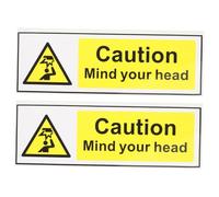 DECORNIJIA 2pcs Low Ceiling Warning Sign Stickers Adhesive Caution Watch Your Head Safety Label for Home Office Factory Use