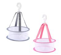 DECORNIJIA 2pcs Makeup Sponge Drying Basket with Hanger Mini Mesh Net Bag for Efficient Air Drying of Beauty Puff and Makeup Brushes Portable Storage for Travel and Home Use