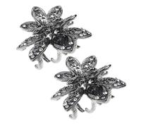 DECORNIJIA 2pcs Metal Crystal Hair Claws Hollow Alloy Jaw Clips for Women Stylish Hair Accessories for Makeup Cooking and Daily Beauty Routines