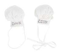 DECORNIJIA 2pcs Mini Chef Hats for Dolls Miniature Dollhouse Accessories Lightweight Plush Tiny Cook Caps Decorative Kitchen-themed Doll Headwear for Small Animal Costume Role Play
