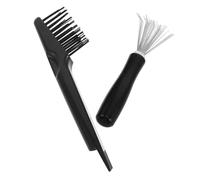 DECORNIJIA 2pcs Mini Handle Cleansing Comb Hair Brush Dust Cleaning Tools Grooves Cleaner for Home Salon Use