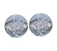 DECORNIJIA 2Pcs Modern Glass Bubble Balls Clear Crystal Sphere Ornaments for Home Office Decoration Reflective Artful Centerpieces
