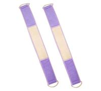 DECORNIJIA 2pcs Natural Loofah Back Scrubbers with Handles Stretchable Exfoliating Washcloths for Shower Deep Cleansing and Gentle Massage Suitable for Men and Women Violet