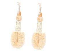 DECORNIJIA 2pcs Natural Sisal Fiber Bath Brushes Large Exfoliating Body Scrubbers for Dry Brushing and Shower Use Durable Plant Fiber Scrubbers with Ergonomic Grip for Skin Cleansing