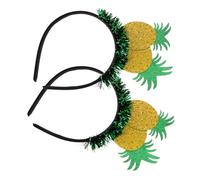 DECORNIJIA 2pcs Pineapple Shaped Fruit Styled Headband for Women Comfortable Party Hair Hoop Adorable Yellow Hairband for Family Birthday Wedding and Festive Occasions
