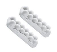 DECORNIJIA 2pcs Plastic Egg Carrier Box with Lid 12-grids Stackable Egg Holder Storage Container for Home Use Space Saving Design and Breaking in Fridge
