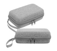 DECORNIJIA 2pcs Portable Mini Travel Makeup Case Cosmetic Tool Storage Bag Small Suitcase Handheld Gray for Women