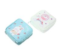 DECORNIJIA 2Pcs Portable Sanitary Napkin Storage Bag Small Oxford Cloth Pouch with Zipper for Period Pads Teen Travel Makeup Purse Organizer Random Color