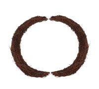DECORNIJIA 2PCS Rattan Moon Shape Wreaths Natural Grapevine Rings for DIY Artificial Flower Decorations Lightweight Crescent Garland for Front Door Wall Hanging Christmas Party Supplies
