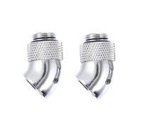 DECORNIJIA 2PCS Rotary Water Cooling Adapter Brass Connector with Embedded Leakproof Design for Computer Cooling Tubing System Silver
