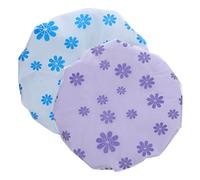 DECORNIJIA 2Pcs Satin Shower Caps with Microfiber Lining for Women and Elastic Bathing Bonnets for Curly Hair Hair Wraps