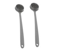 DECORNIJIA 2pcs Silicone Back Scrubber for Shower Long Handle Body Brush Soft Exfoliating Scrub Brush for Men Women All Skin Types Pressure Dead Skin Removal Bath Tool