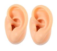 DECORNIJIA 2Pcs Silicone Ear Model Display Props Left Ear Jewelry Holder for Piercing Practice and Training Lifelike Texture