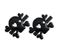 DECORNIJIA 2pcs Skull Clip Goth for Skull Hair Clips Party Halloween Hair Accessories Accessory Punk Halloween with Adult Skeleton Bones Plastic Black