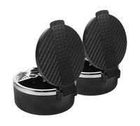 DECORNIJIA 2pcs Smokeless Car Ashtray with Lid Compact Windproof Auto Ash Tray Car Accessories Portable Cigarette Ashtray for Travel Trash Can