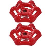 DECORNIJIA 2pcs Spigot Wheel Handle Replacement for Faucet Stems and Valves | Zinc Steel One Piece Die Casting, Red Polished Finish, Octagon and Hexagon Shapes, Manual Shutoff Control Random Style