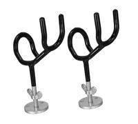 DECORNIJIA 2Pcs Steel Rod Holder with Mounting Base Durable Fishing Pole Support for Drift Pan and Crappie Fishing Simple Installation Secure Design Black