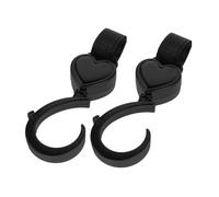 DECORNIJIA 2pcs Stroller Hooks for Hanging Bags Rotating Heart Shaped Pram Clips Pushchair Handle Hook Bag Hanger for Grocery Buggy Shopping Clips