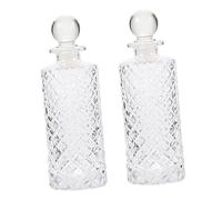 DECORNIJIA 2pcs Transparent Aroma Glass Bottles for Diffuser and Perfume Container Elegant Household Flower Arrangement Holders Decorative Empty Bottles for Home Office Spa Wedding Desktop