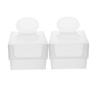 DECORNIJIA 2pcs Transparent Wipes Container Box for Face Towels Lightweight Portable Facial Towel Storage with Quick Pullout Design Organizer for Wet Wipes and Cotton Pads at Home Travel