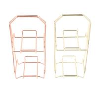 DECORNIJIA 2PCS Two-layer Gold Makeup Sponge Rack Drying Holder for Beauty Blending Puff Air-permeable Cosmetic Egg Stand Organizer for Women