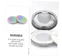 DECORNIJIA 2PCS Ultra-thin Iridescent Empty Loose Powder Box with Elastic Mesh and Flip Lid Portable Compact Powder Container for Travel and Home Use Skin-friendly Makeup Case